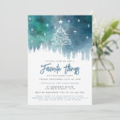 Invitation Noël Couleur d'eau bleue Favorite Things Party (Debout devant)