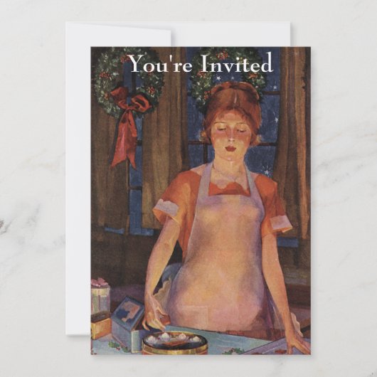 Invitation Noël Cuisine Vintage (Devant)