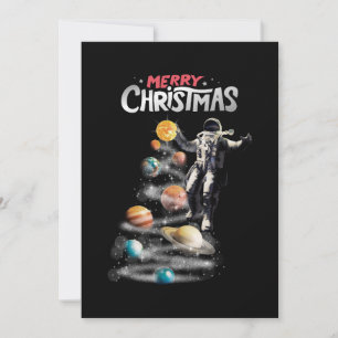 Invitation Noël dans le système solaire spatial Astronaute
