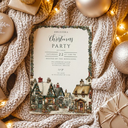 Invitation Noël dans un chalet rustique d'hiver