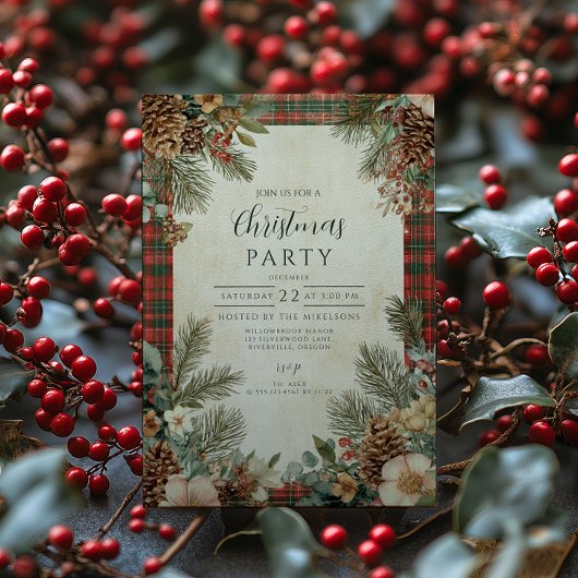Invitation Noël dans un cottage douillet
