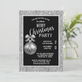 Invitation Noel d'argent décoratif posh (Debout devant)