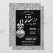 Invitation Noel d'argent décoratif posh (Devant / Derrière)
