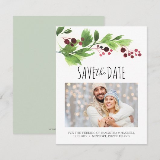 Invitation Noël Date à retenir (Devant / Derrière)