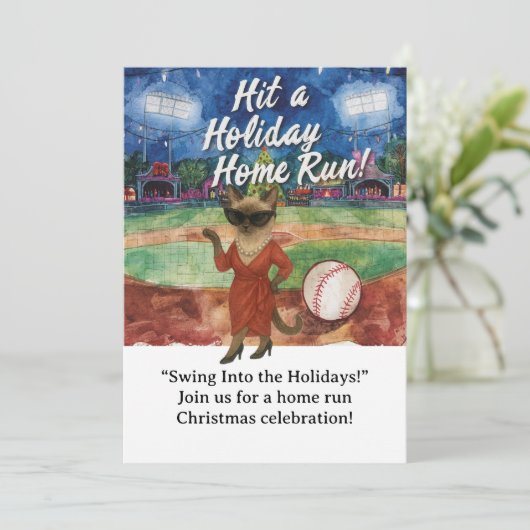 Invitation Noël de baseball à thème pour les Amoureux de les (Debout devant)