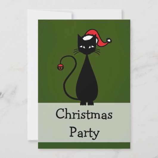 Invitation Noël de chat noir (Devant)