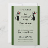 Invitation Noël de chat noir (Dos)