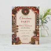 Invitation Noël de ferme rustique seize (Debout devant)