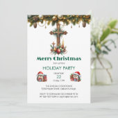 Invitation Noël de la Croix des bougies et de l'ornement (Debout devant)