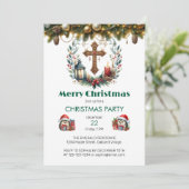 Invitation Noël de la Croix vintage (Debout devant)