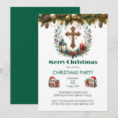 Invitation Noël de la Croix vintage (Devant / Derrière)
