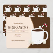 Invitation Noël de la fête du chocolat chaud (Devant / Derrière)