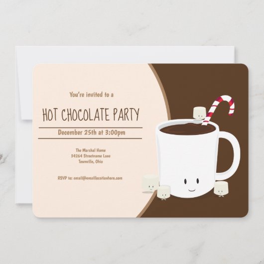 Invitation Noël de la fête du chocolat chaud (Devant)