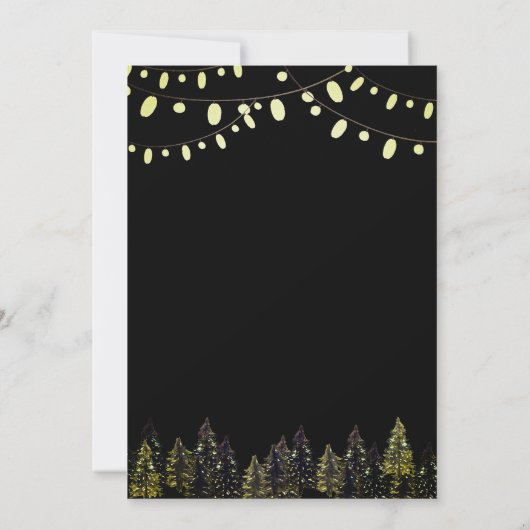 Invitation Noël de la forêt de pins aquarelle (Dos)