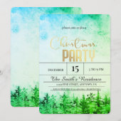 Invitation Noël de la forêt de pins des neiges (Devant / Derrière)