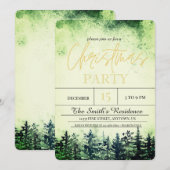 Invitation Noël de la forêt de pins des neiges (Devant / Derrière)