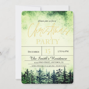 Invitation Noël de la forêt de pins des neiges