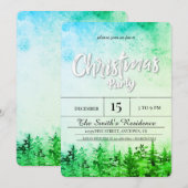 Invitation Noël de la forêt de pins des neiges (Devant / Derrière)