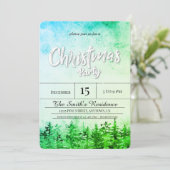 Invitation Noël de la forêt de pins des neiges (Debout devant)