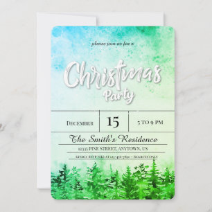 Invitation Noël de la forêt de pins des neiges