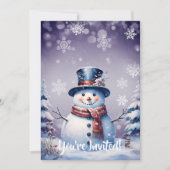 Invitation Noël de la forêt d'hiver | Parti pourpre (Devant)