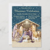 Invitation Noël de la Nativité à l'aquarelle (Devant)