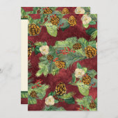 Invitation Noël de la nature Vacances d'hiver Magnolia n Pine (Devant / Derrière)