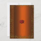 Invitation Noël de la Parties scintillant d'or et d'orange br (Dos)