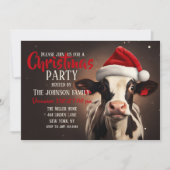 Invitation Noël de la vache du Père Noël (Devant)