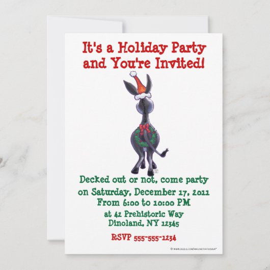 Invitation Noël de l'âne (Dos)