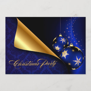 Invitation Noël de l'élégance de l'or noir bleu
