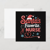 Invitation Noël de l'infirmière préférée de Santa  (Devant / Derrière)