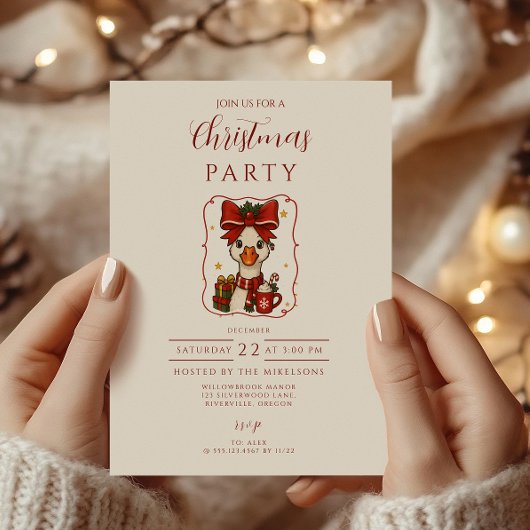 Invitation Noël de l'oie idiote