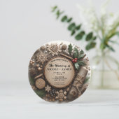 Invitation Noël de mariage de campagne d'hiver rustique  (Debout devant)