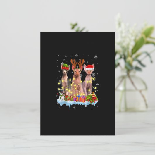 Invitation Noël de Noël de Noël de Noël de Sphynx (Debout devant)