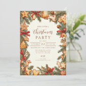 Invitation Noël de pain d'épices rustique (Debout devant)