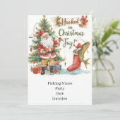 Invitation Noël de pêche pour les amateurs de pêche (Debout devant)