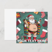 Invitation Noël de père marrant mignon (Devant / Derrière)