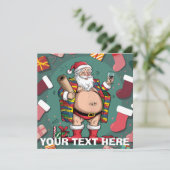 Invitation Noël de père marrant mignon (Debout devant)