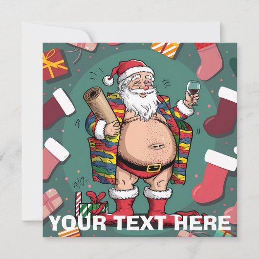 Invitation Noël de père marrant mignon (Devant)