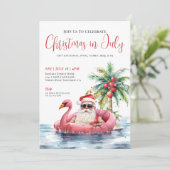 Invitation Noël De Plage Tropical En Juillet (Debout devant)