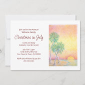 Invitation Noël de plage tropicale en juillet (Devant)