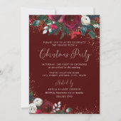 Invitation Noel de Poussière dorée rouge Bourgogne (Devant)