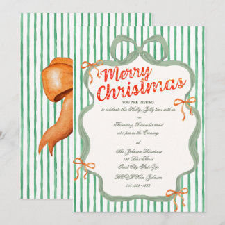 Invitation Noël de style vintage à l'aquarelle