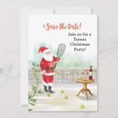 Invitation Noël de tennis avec le Père Noël au tribunal (Devant)