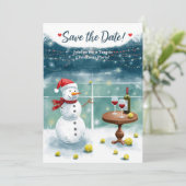 Invitation Noël de tennis avec Snowman (Debout devant)