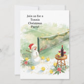 Invitation Noël de tennis avec Snowman (Devant)