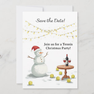 Invitation Noël de tennis avec Snowman