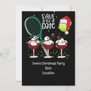 Invitation Noël de tennis avec Snowman Santa Hat