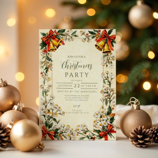 Invitation Noël de verdure classique